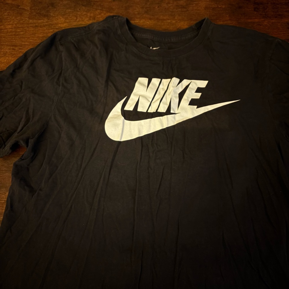 Nike Women Black Tee with White Logo